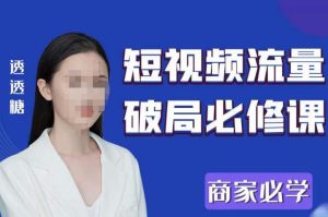 2023最新透糖短视频流量破局必修课——商家必学-水滴知识网