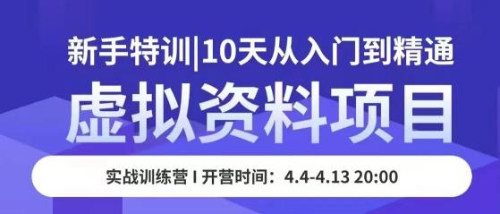 虚拟资料项目新手特训,10天从入门到精通,保姆级实操教学-水滴知识网