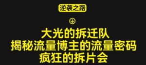 大光的拆迁队(30个片),揭秘博主的流量密码,疯狂的拆片会-水滴知识网