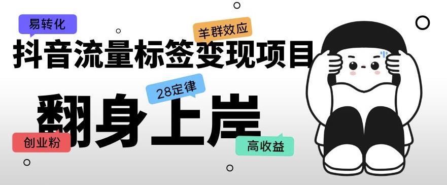 抖音流量标签变现项目,抖音创业粉轻松转化,单价高收益简单-水滴知识网