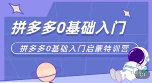 六一电商·拼多多运营0-1实操特训营,拼多多从基础到进阶的可实操玩法-水滴知识网