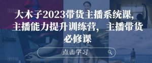 大木子2023带货主播系统课，主播能力提升训练营，主播带货必修课-水滴知识网