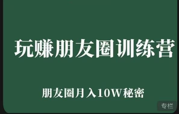 玩赚朋友圈系统课,朋友圈月入10W的秘密,7天系统图文课程-水滴知识网