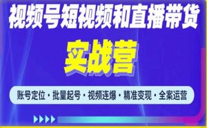 2023最新微信视频号引流和变现全套运营实战课程,小白也能玩转视频号短视频和直播运营-水滴知识网