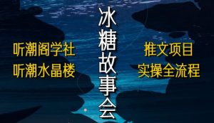 听潮阁学社听潮水晶楼抖音冰糖故事会项目实操，小说推文项目实操全流程，简单粗暴！-水滴知识网
