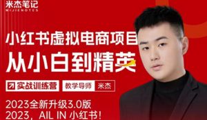 风口再至-米杰小红书虚拟电商项目3.0全网首发单号月收益过万可批量！-水滴知识网