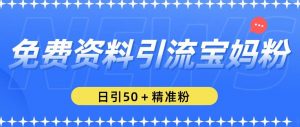 免费资料引流宝妈粉,日引50+精准粉【揭秘】-水滴知识网