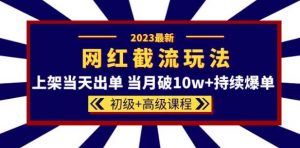 2023网红·同款截流玩法【初级+高级课程】上架当天出单当月破10w+持续爆单-水滴知识网