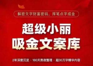 超级小丽·吸金文案库，解密文字财富密码，挥笔点字成金，超30万字精华内容-水滴知识网