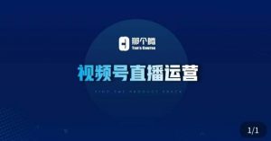 那个腾·视频号直播运营，​视频号直播推流逻辑/流量渠道解析/直播起号攻略/直播实操技巧-水滴知识网