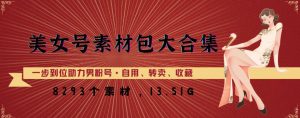 美女号素材包大合集，8000多个素材，一步到位助力男粉号！-水滴知识网