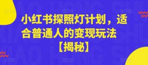 小红书探照灯计划,适合普通人的变现玩法【揭秘】-水滴知识网