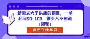 新需求大于供应的项目,一单利润50-100,很多人不知道【揭秘】-水滴知识网
