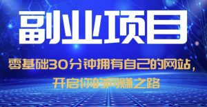 零基础30分钟拥有自己的网站，日赚1000+，开启你的网赚之路-水滴知识网