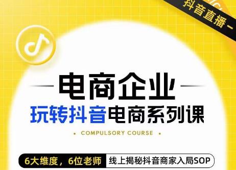 玺承·电商企业玩转抖音电商系列课，6大维度，6位老师，线上揭秘抖音商家入局SOP-水滴知识网