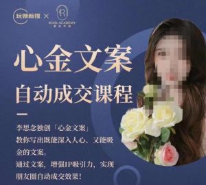 心金文案自动成交课程,教你写出既能深入人心又能吸金的文案,实现朋友圈自动成交效果-水滴知识网