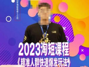 文涛·2023淘短精准人群快速爆发玩法,快速高效自创视频及全店运营思维-水滴知识网