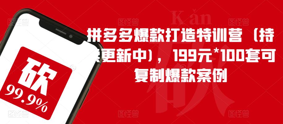 拼多多爆款打造特训营(持续更新中),199元*100套可复制爆款案例-水滴知识网