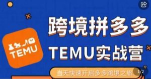 大鹏出海·拼多多跨境temu运营指导,开店注册+选品+核价上架,日出千单实战课-水滴知识网