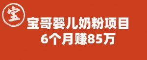 宝哥婴儿奶粉项目，6个月赚85w【图文非视频】【揭秘】-水滴知识网