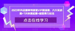 2023年抖店爆单特训营VIP现场课:六大实战篇+7天快速起爆+标签暴力玩法-水滴知识网