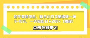知乎答题项目，新手小白无脑搬砖一单5-10元，一天轻松日入200+【揭秘】-水滴知识网