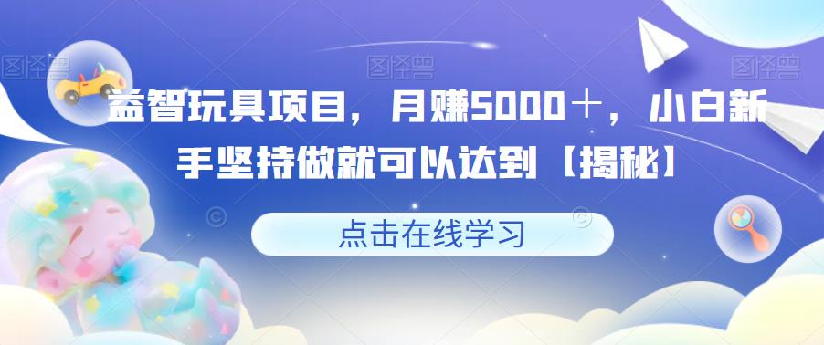 益智玩具项目，月赚5000＋，小白新手坚持做就可以达到【揭秘】-水滴知识网