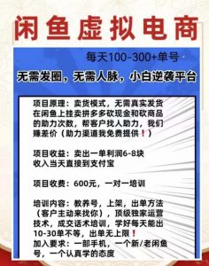 外边收费600多的闲鱼新玩法虚似电商之拼多多助力项目，单号100-300元-水滴知识网