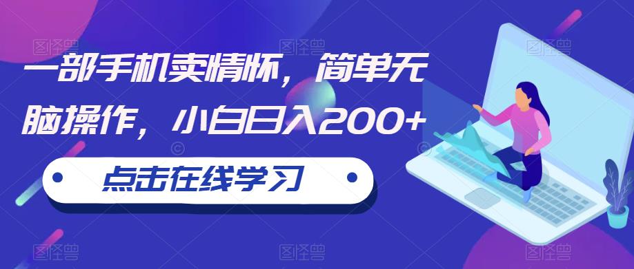 一部手机卖情怀,简单无脑操作,小白日入200+【揭秘】-水滴知识网