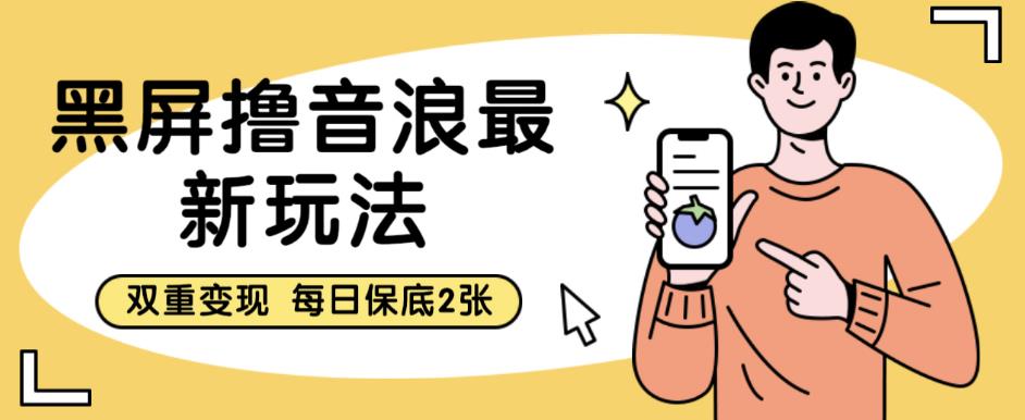 黑屏撸音浪最新玩法，双重变现，每日保底2张【揭秘】-水滴知识网