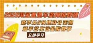 2023淘宝直通车保姆级教程：新手从0快速成长实操，新手多方位全能教学-水滴知识网