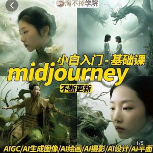淘不掉学院·midjourney小白入门基础，​AI摄影+AI设计+AI绘画-AIGC作图-水滴知识网