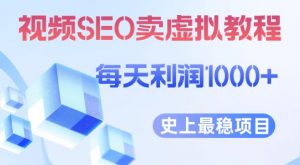 视频SEO出售虚拟产品每天稳定2-5单利润1000+史上最稳定私域变现项目【揭秘】-水滴知识网