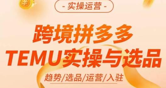 伍跃·跨境拼多多TEMU实操与选品,趋势/选品/运营/入住(27节完整)-水滴知识网