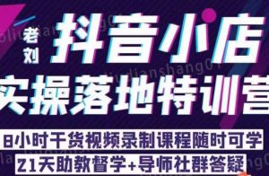 老刘·抖店商品卡流量,抖音小店实操落地特训营,8小时干货视频录制课程随时可学-水滴知识网