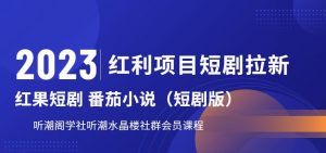 2023红利项目短剧拉新,听潮阁学社月入过万红果短剧番茄小说CPA拉新项目教程【揭秘】-水滴知识网