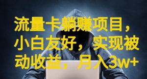 流量卡躺赚项目,小白友好,开设后台,实现被动收益,只要出卡,就能一直赚钱,利润高昂【揭秘】-水滴知识网