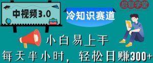 中视频3.0.冷知识赛道:每天半小时,轻松日赚300+【揭秘】-水滴知识网