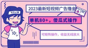 2023最新玩法短视频广告撸金,亲测单机收益80+,可矩阵,傻瓜式操作,小白可上手【揭秘】-水滴知识网