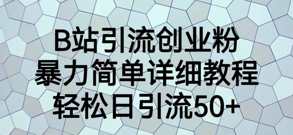 B站引流创业粉，暴力简单详细教程，轻松日引流50+【揭秘】-水滴知识网