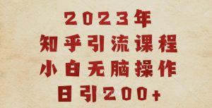 2023知乎引流课程,小白无脑操作日引200+【揭秘】-水滴知识网