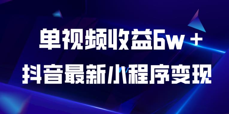 抖音最新小程序变现项目，单视频收益6w＋，小白可做【揭秘】-水滴知识网