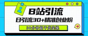 B站引流日引流30+精准创业粉,超详细B站引流创业粉玩法【揭秘】-水滴知识网