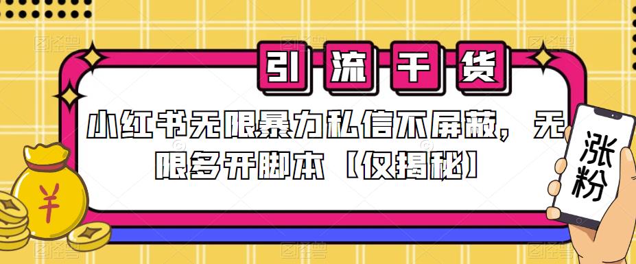小红书无限暴力私信不屏蔽，无限多开脚本【仅揭秘】-水滴知识网