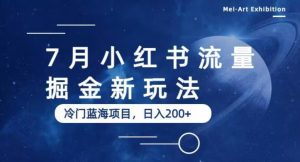 7月小红书流量掘金最新玩法,冷门蓝海小项目,日入200+【揭秘】-水滴知识网