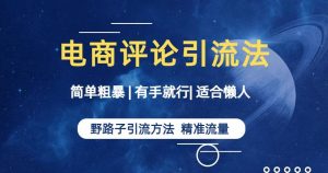 简单粗暴野路子引流-电商平台评论引流大法，适合懒人有手就行【揭秘】-水滴知识网