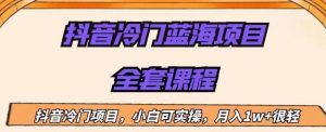 外面收费1288的抖音冷门蓝海项目,新手也可批量操作,月入1W+【揭秘】-水滴知识网