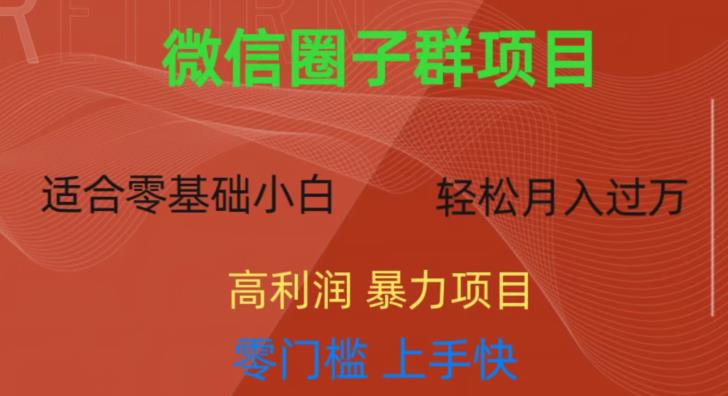 微信资源圈子群项目,零门槛,易上手,一个群1元,一天轻轻松松300+【揭秘】-水滴知识网