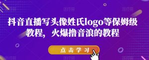抖音直播写头像姓氏logo等保姆级教程,火爆撸音浪教程【揭秘】-水滴知识网