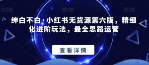 绅白不白·小红书无货源第六版,精细化进阶玩法,最全思路运营-水滴知识网